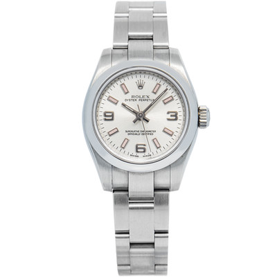 Rolex Oyster Perpetual 176200 SS Silver Index Dial Auto Women's Watch 26mm
