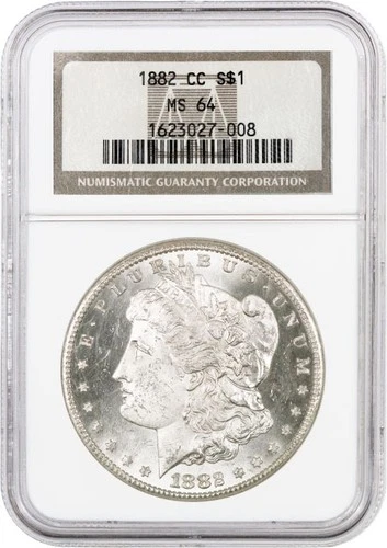 1882 CC Carson City $1 Morgan Silver Dollar NGC MS64 Uncirculated Key Date Coin