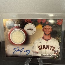 2025 Topps Holiday Grant McCray RC Auto Relic 39/50 #PAR-GM SF Giants Rookie