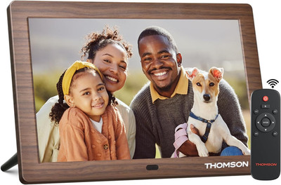 8'' Digital Picture Frame - Ultra Clear IPS Screen, Remote Control, Wooden Frame