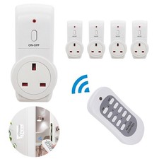 1-4* UK Plug Home House Power Outlet Light Switch Socket Wireless Remote Control