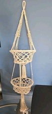 Macrame Plant Hanger 2 Tier Hanging Plant Holder Cotton Rope Flower Boho Decor