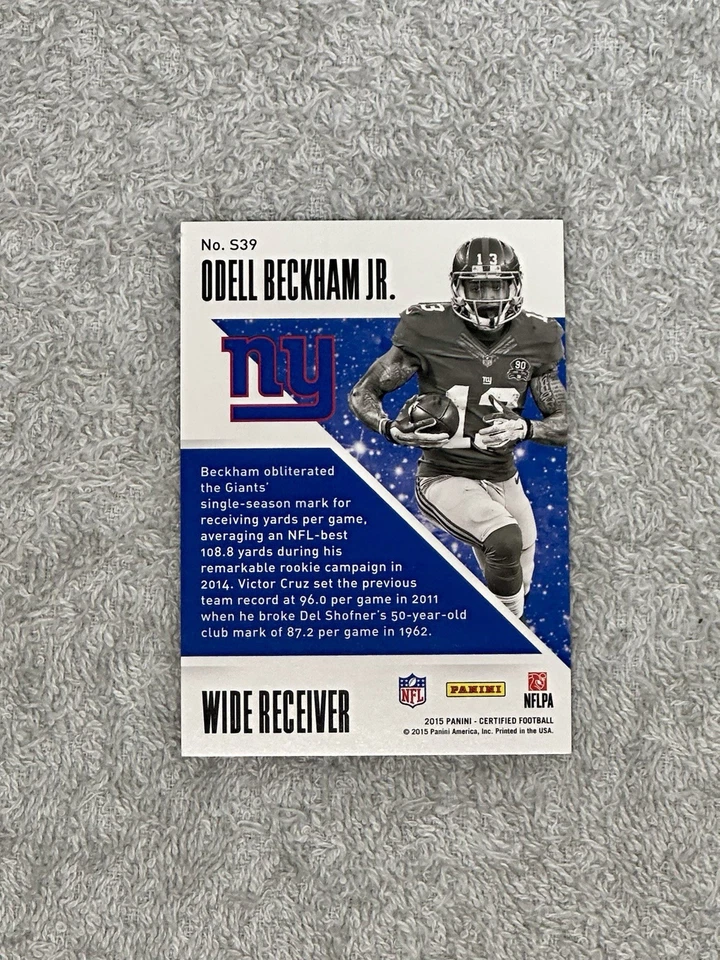 2015 Panini Certified Odell Beckham Jr #S39 Mirror Gold /40 Stars Giants - Image 2 of 4