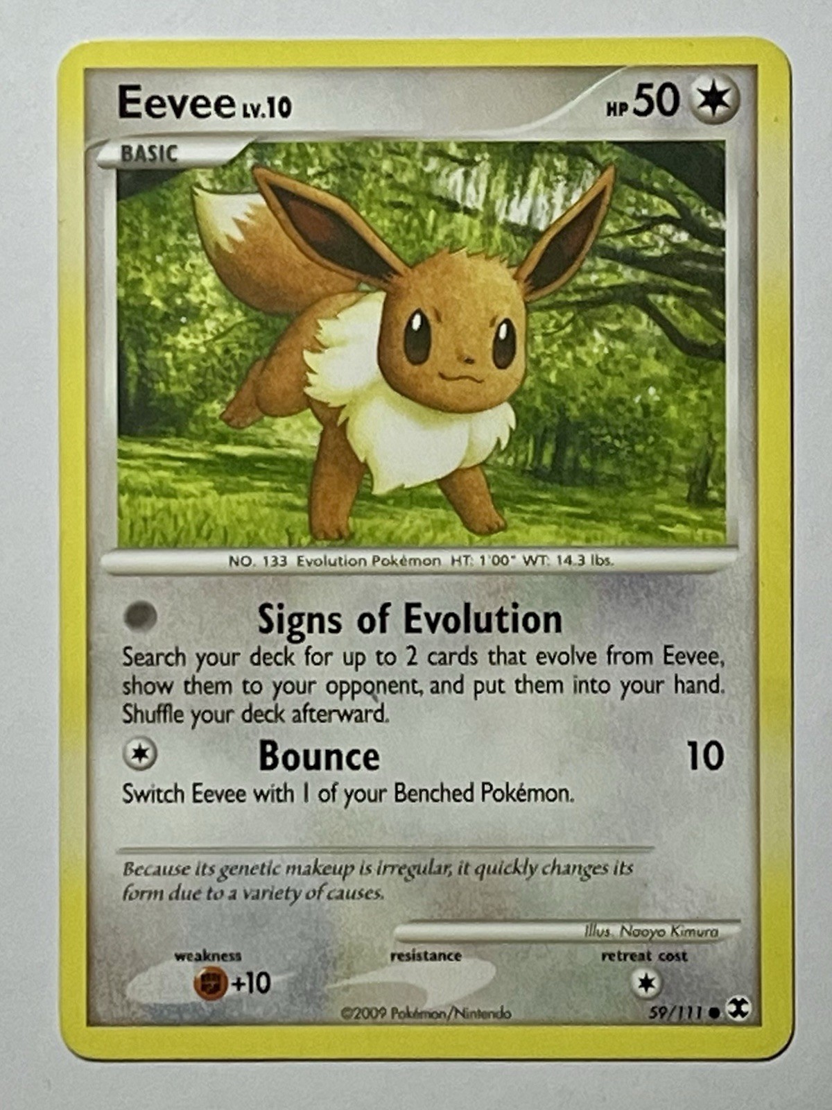 Eevee 59/111 (LP) Common Platinum: Rising Rivals 2009 Pokémon Card