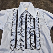Boys Vintage Baby Blue Ruffled Tuxedo Shirt Austin Powers After Six Boys Size 11
