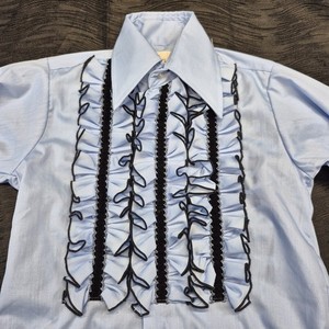 Boys Vintage Baby Blue Ruffled Tuxedo Shirt Austin Powers After Six Boys Size 11