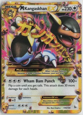 M Kangaskhan EX Secret Rare Holo XY - Flashfire 109/106 HP/DMG 5ban Graphics