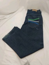 Vintage Y2K Roca Wear Blue Hip HopDenim Baggy Jeans Size 40 Men Wide Leg Logo