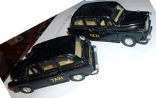 2 x Welly London Taxi Toy Car Cab Black Model No 9050 Vintage Collectable FX4