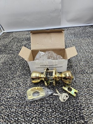 MFS Supply Contractor Grade Deadbolt Lock Polished Brass Key 67767