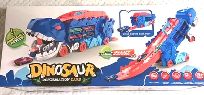 RACING GAMEPLAY Dinosaur T-Rex Autotransporter Auto Cars Lkw Neu Kinder Spielzeug Deformation