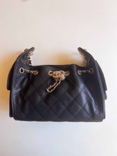 BNIB Chanel 25 Hobo Mini Black Caviar Gold Hardware 26C Bag