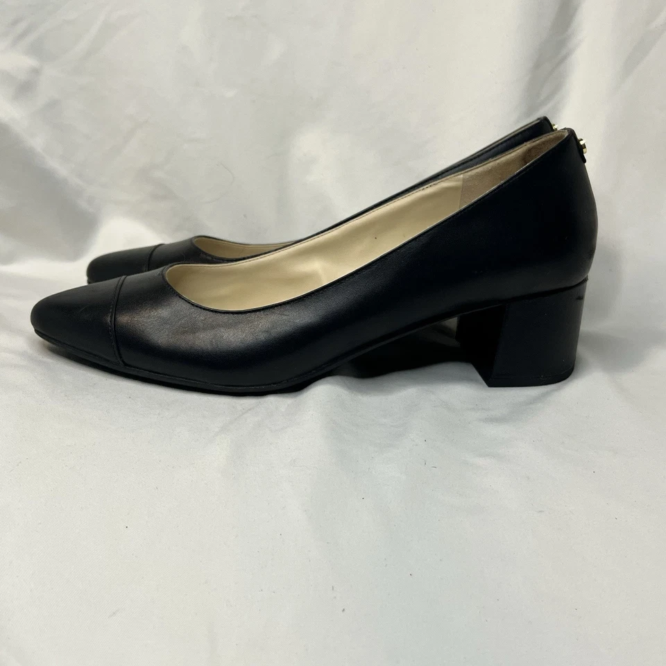 Zapatos de salón Cole Haan Grand.0S de cuero negro con puntera de almendra y tacón bloque talla 8B Foto 4 de 4