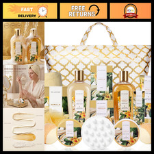 15pc Vanilla Spa Gift Basket Set - Relaxation Gifts for Women, Self-Care Essenti