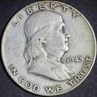 1948-D FRANKLIN SILVER HALF DOLLAR COIN DENVER