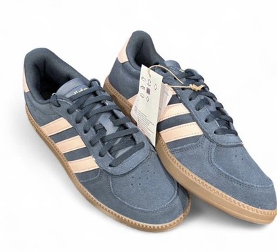 adidas Samba Blue Beige Suede Low Top Athletic Sneakers Rubber Sole