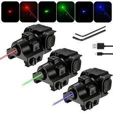 Compact Mini Red/Green/Blue Laser Sight With Rechargeable Picatinny Rail Pistol