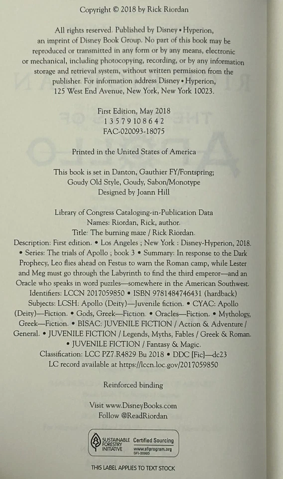 SIGNED The Burning Maze by Rick Riordan FIRST EDITION/FIRST PRINT New & Unread - Image 3 of 4