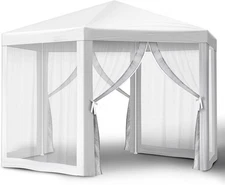 Outdoor Party Tent w/Screen, 13x13ft Canopy Shelter w/Netting Side Walls Event