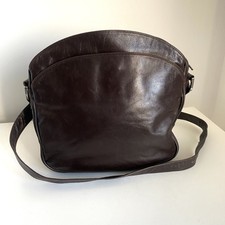 ENNY LARGE SHOULDER BAG DARK BROWN SOFT LEATHER VINTAGE ICONIC ITALIAN VGC