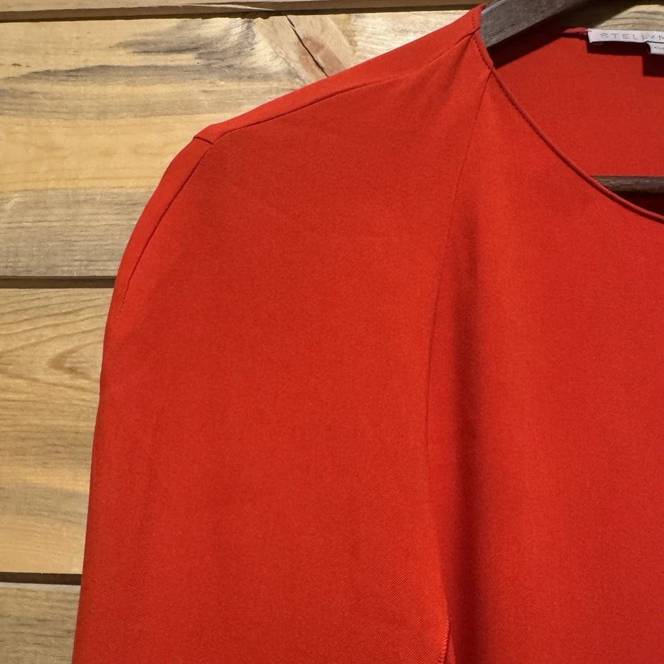 Stella McCartney Crepe Cape Dress Red Women’s Size 42Eu/10-12 USA - Image 4 of 4