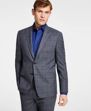 Michael Kors Mens Classic fit Suit Jacket Blazer 42 R Charcoal Grey Plaid