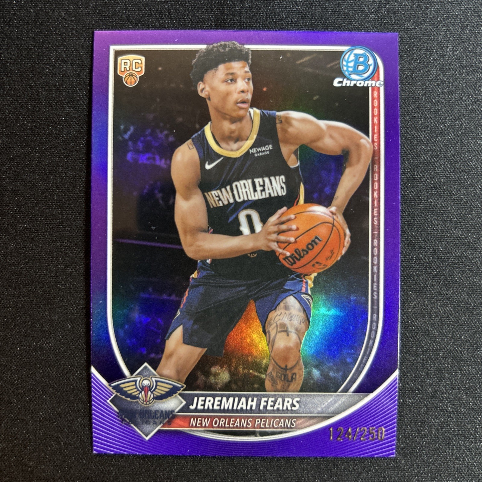 Topps 2025 Bowman Chrome Rookie Purple 041/250 Jeremiah Fears #BCV-7 Pelicans