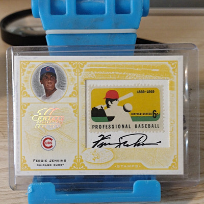 Donruss Leaf Limited 2004 Stamps S-28 Fergie Jenkins Cubs AUTO MEM /69