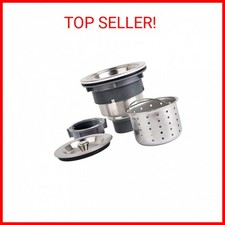 3-1/2 Inch Sink Drain Assembly Kit, Removable Deep Sink Strainer Basket with Sin