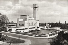 1934 Vintage 11x14 NETHERLANDS Hilversum Town Hall Architecture Landscape Photo