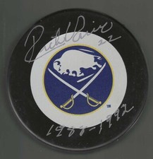 Rick Vaive Signed & Inscribed Buffalo Sabres Puck 