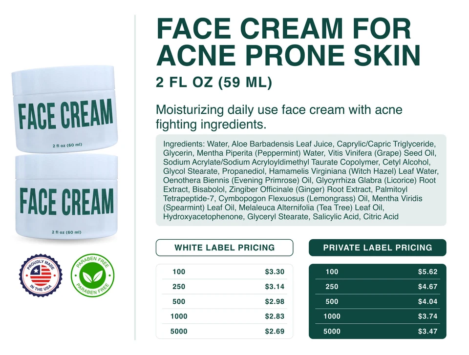Wholesale Salicylic Acid Face Moisturizer 2 fl oz  Oily Skin Face Cream 100Units - Image 2 of 4