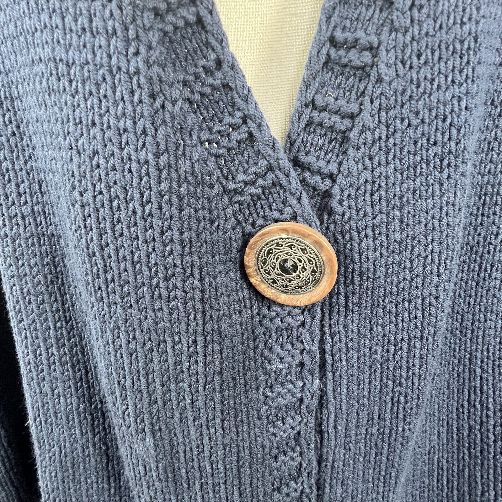 Soft Surroundings Navy Blue One-Button Cardigan S… - image 6