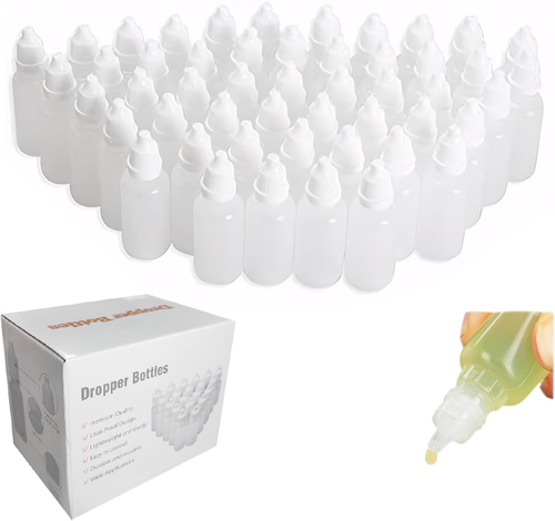 Eldwivz Plastic Eye Dropper Bottle: 50 Pcs 10 Ml Empty Small Squeeze Bottles for