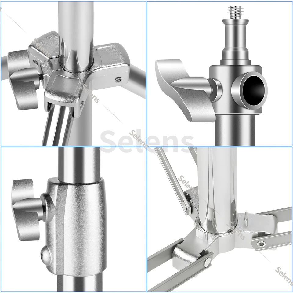 Trípode de soporte ligero de alta resistencia de 9,2 pies acero inoxidable amortiguado por resorte para softbox ligero Foto 4 de 4