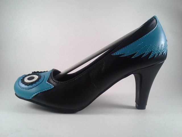 black and turquoise heels