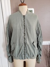 Amazing Woman's Green Linen Blend Jacket W/Pockets By Free People  Size XS 