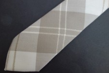 New Brooks Brothers Boys Beige Gold Sparkle Plaid Silk Tie MSRP 39.50