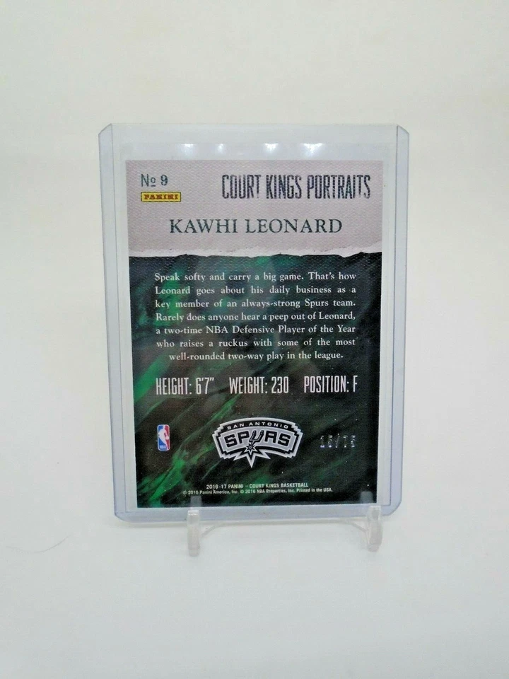 2016-17 PANINI COURT KINGS PORTRAITS KAWHI LEONARD /75 - Image 2 of 3