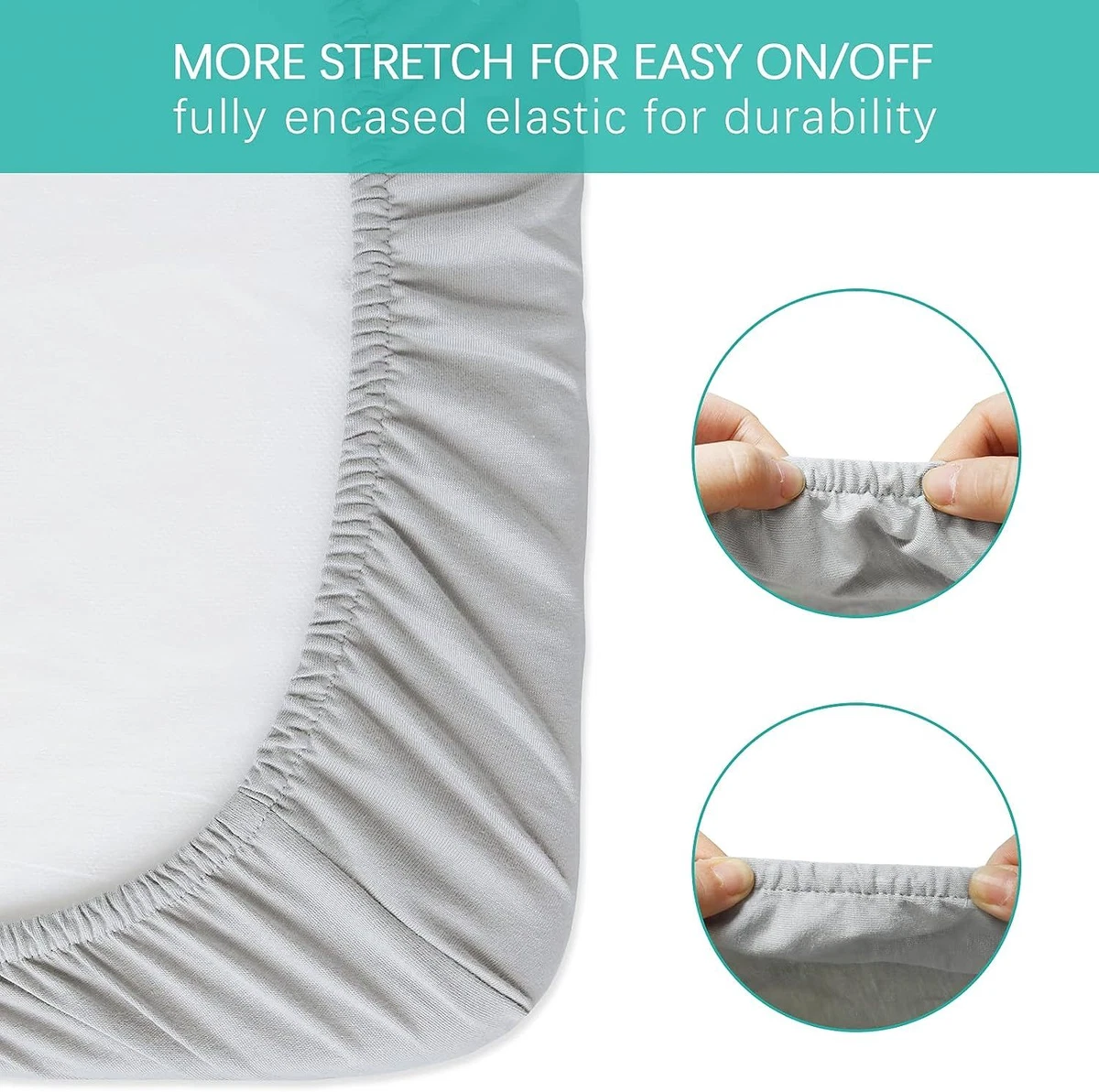 Bassinet Sheets Compatible for RONBEI Baby Bedside Sleeper Gray