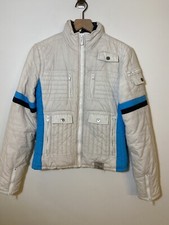 G Star Womens Puffer Racing Jacket Cream Striped Retro Sz M