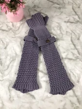 VINTAGE Women's Winter Knit Crochet Boot Toppers Cuffs Socks Leg Warmer Purple