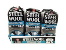 Steel Wool Scrubbing Pads 10ct Grade 1, 2, 3 and 4
