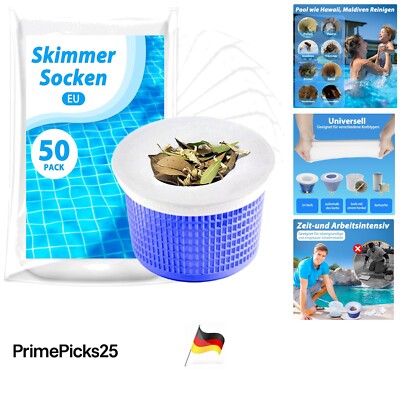 Skimmer Socken Schwimmbad Filternetz wiederverwendbar 50 Stück, Schutz für Pumpe