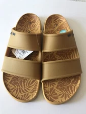MEN'S REEF GOLD TROPICS OASIS DOUBLE UP SLIDE WATER FRIENDLY SANDALS SIZE 11 NWT