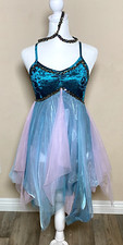 Dance Costume - REVOLUTION DANCEWEAR - Size: Large Child - Teal Dress