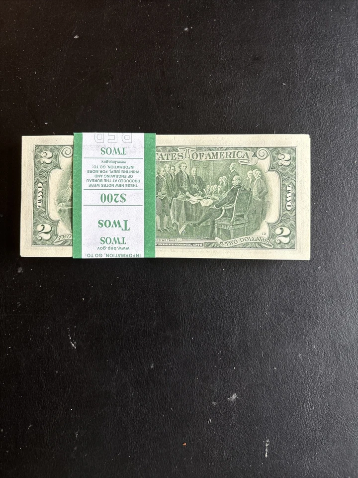 100 BILLETES DE DOS DÓLARES - $2 SECUENCIALES SIN CIRCULAR - 2017A (Envío Prioritario Gratis) Foto 3 de 3