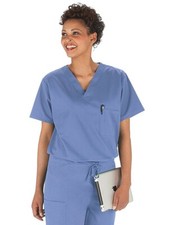 Lydia's Scrubs Select Unisex Ceil Blue Scrub Top XXS XS Small Medium NWT