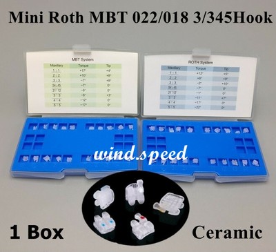 Brackets Ortodontici In Ceramica MINI Roth/MBT .018 .022 Con Ganci &ndash; Easyinsmile (20 Pezzi)