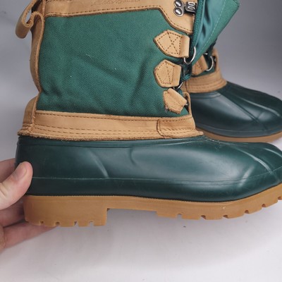 Bottes De Pluie Eddie Bauer Rain Duck Vintage En Cuir Noir - Taille 9 US Homme - Occasion